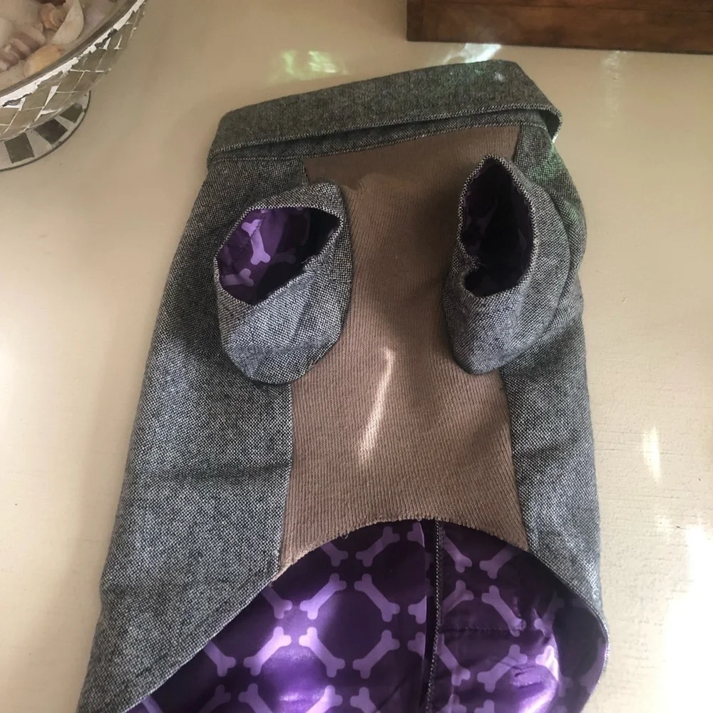 Dog Martha Stewart Jacket with Purple Flower Medium